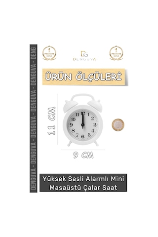 Çalarsaat Premium Sessiz Akar Mekanizma Şık Ofis Salon Komodin Hediyelik Analog Dekoratif Çalar Saa Çok Renkli