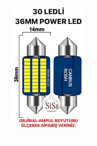 36mm Sofit Led C5w Canbus Tavan Plaka Ampul 1 Takım