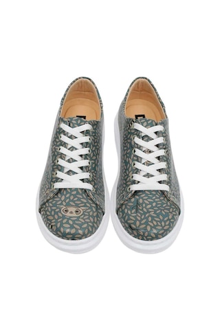 Kadın Vegan Deri Mavi Günlük Sneakers - Lemur Tasarım Çok Renkli