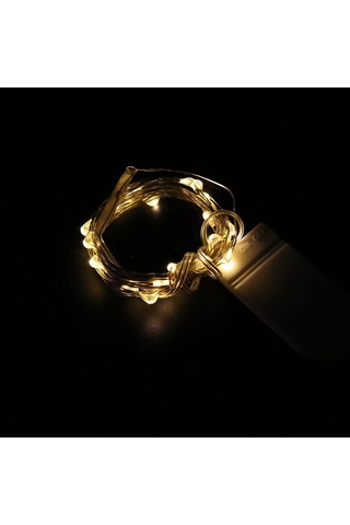 Ximistore9 1 Metre Bakır Tel Led Işık Zinciri 3000k Islak Beyaz 10 Led 2032 Pil Kutusu Noel Dekorasyon Atmosfer Işığı Ip44 Pil Dahil Değil