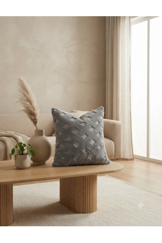 Fugo 2'li Welsoft Kırlent Kılıfı 45x45 Cm Dekoratif Fermuarlı Yumuşak Peluş Kırlent Kılıfı Koltuk Ve Kanepe İçin Gri