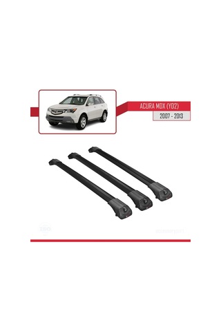 Acura Mdx Yd2 2007-2013 Arası İle Uyumlu Ace-1 Ara Atkı Tavan Barı Siyah 3 Adet Bar