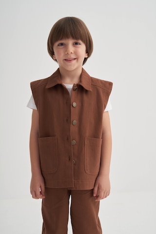 Cigit Gabardin Yelek 2-7 Yaş Kahve Kahve