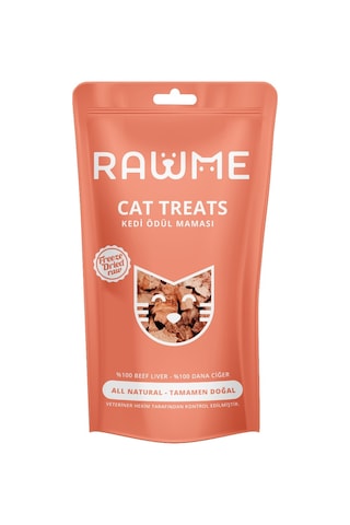 Rawme Dondurularak Kurutulmuş Çiğ Kedi Dana Ciğer