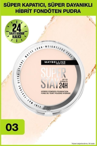 Maybelline New York Super Stay 24h Hybrid Power Fondöten 03