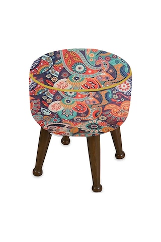 Asedia Miskin Ceviz Retro Ahşap Ayak Uzatma Pufu Makyaj Koltuğu Bench Tabure