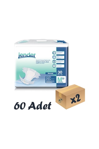 Jender Tekstil Yüzeyli Bel Bantlı Yetişkin Hasta Bezi M 30'Lu 2 Paket 60 Adet