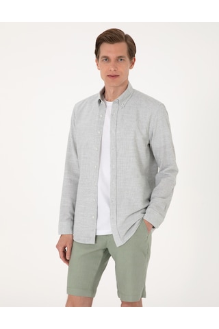 Pierre Cardin Erkek Yeşil Gömlek Desenli 50307101-vr054 Yeşil