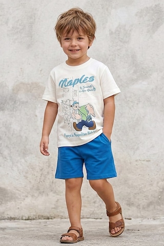 Dmb Kids Erkek Çocuk Penye Şortlu Takım Dmb-7637 Ekru