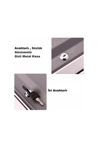 Gizli Kasa Kilitli Sözlük Görünümlü 18cm Kasa Kitap-lacivert