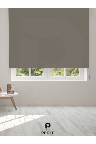 Br Perle Home Koyu Gri Rengi Düz Mekanize Stor Perde Yüksek Kalite Metropol Serisi Koyu Gri
