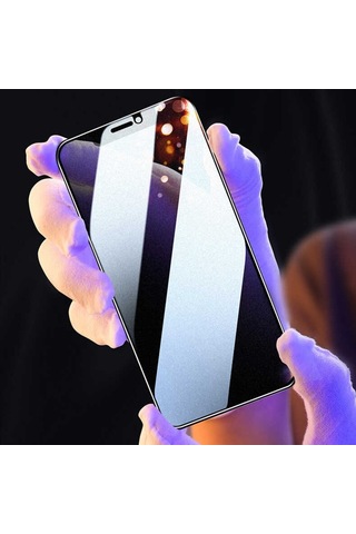 Apple Uyumlu iPhone 12 Mini Fit Hard Mat Privacy Hayalet Cam Ekran Koruyucu Siyah