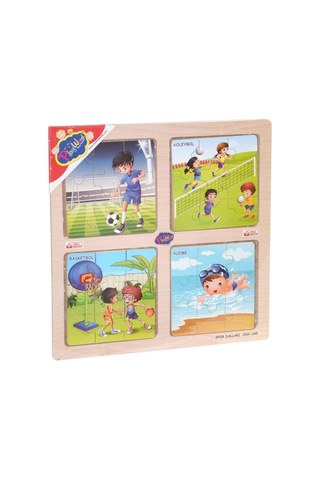 Northcity Ony-343/344/345/346 Ahşap Eğitici 4'lü Puzzle -onyıl Bx Standart