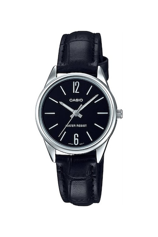 Casio Ltp-v005l-1budf Quartz Deri Siyah 28 Mm Kadın Kol Saati Gri