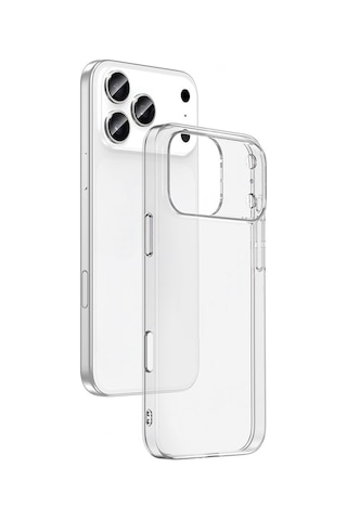 Adige Iphone Uyumlu 17 Pro Kılıf Silikon Kamera Lens Koruyuculu Şeffaf Azn