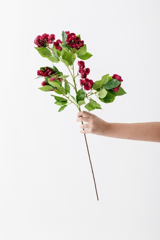 Yapay Lux Menekşe Dalı Bordo 80 Cm 5 Yaprak Bordo