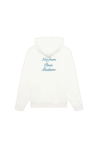 American Rag Cie Erkekler Için Off White 'not From Paris Madame' Sloganlı Kapüşonlu Sweatshirt Beyaz