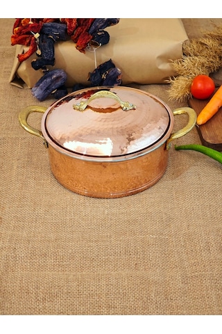 Modabakır Pilav Tenceresi Bakır 20 Cm 2500 Ml Model:55 Metalik