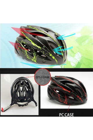 Manyetik Gözlüklü Yetişkin Bisiklet Kaskı Kırmızı - Siyah