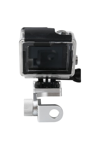 Motosiklet Dikiz Aynası Cnc Alüminyum Alaşımlı Stent Sabit Braket Tutucugopro Hero12 Siyah / Hero11/10/9/8/7/6/5, Insta360 Ace / Ace Pro, Djı Osmo Action 4 Ve Diğer Aksiyon Kameraları Gümüş Diğer