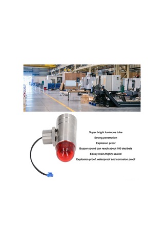 Yaozixa Dc24v Aydınlatmalı Sesli Alarm, 304 Paslanmaz Çelik, Patlama Engellli, G3/4 Bağlantı, Su Ve Korozyon Dayanıklı, 100 Db Penetrasyon