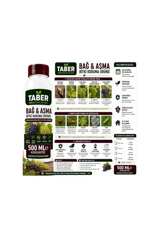 Taber Bağ & Asma Bitki Bakım Ürünü 500 Ml Konsantre Bağ Ve Asmalar İçin Yapraktan Uygulama Diğer