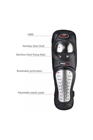Flybuy Pro-bikerker Rh-1010 Motosiklet Sıcak Tutma Anti-düşme Paslanmaz Çelik Koruyucu Dişli Dizlik + Dirseklik Siyah