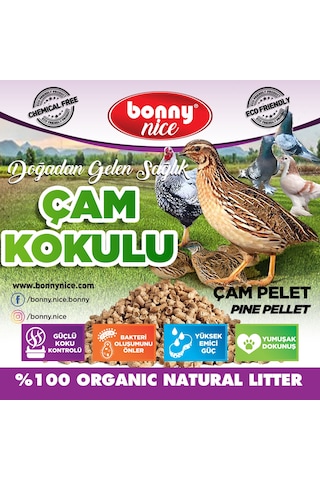Bonny Nice Organik Kümes Hayvanları Kafes Altlığı 5KG 9 L