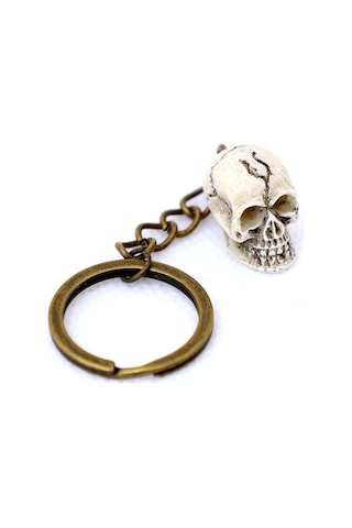 Tamgacrafts Mini Kurukafa Figürlü Metal Anahtarlık Bronz Renk Dayanıklı Küçük Aksesuar