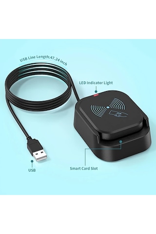 Elmpaly Usb Akıllı Kart Okuyucu Nfc Yazıcı Sd Kart Yuvası Linux Uyumlu