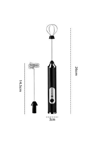 Soulader Taşınabilir Şarjlı Süt Köpürtücü - Evde & Ofiste Kolay Kullanım - Otomatik Kapama Siyah