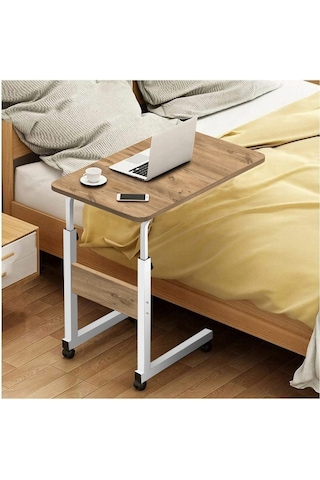 Yükseklik Ayarlı Dikey Laptop Ve Servis Sehpası - Çam Beyaz Çam