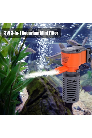 Xindoker Küçük Akvaryumlar İçin 3w Plastik Üçlü Fonksiyonlu Filtre: Su Filtreleme, Oksijen Arttırma Ve Derin Su Pompa - Avrupa Standartı Çok Renkli