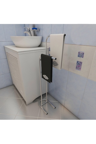 Retro Krom Banyo Havlu Askısı Konsept Havluluk Krom