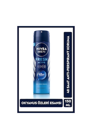 Nivea Men Fresh Active Pudrasız Erkek Sprey Deodorant 150 ML