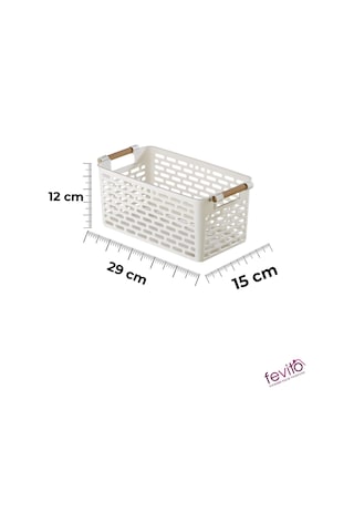 Çok Amaçlı Tutacaklı Organizer Sepet - Dolap Içi & Çekmece Düzenleyici Sepet Beyaz Beyaz