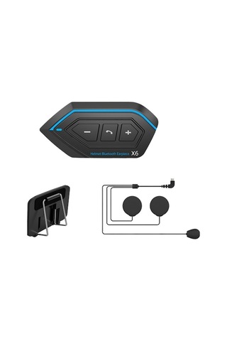 Fortunelane Motorsiklet Kask Kulaklığı Siyah Yumuşak Kablolu Mikrofon - Bt5.0, 1500mah, Ipx67 Su Geçirmez, Gürültü Azaltma, Ana Ü