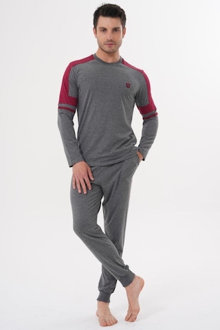 Mecit Pijama Mecit 2990 Erkek Füme Uzun Kollu Pijama Takımı Füme