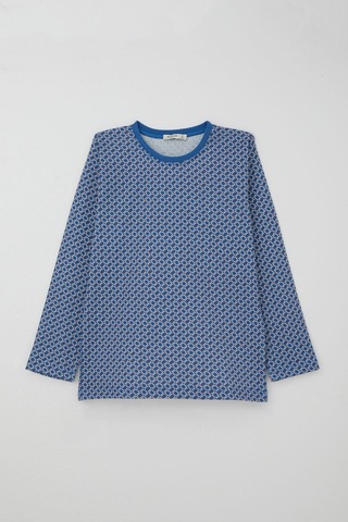 Breeze Erkek Çocuk Pijama Takımı Kare Desenli 9-12 Yaş, Mavi Mavi