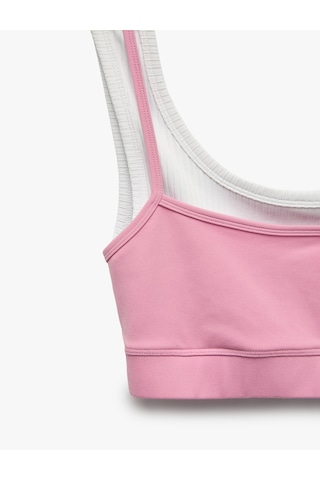Koton Katmanlı Slim Fit Askılı Kaplı Sporcu Sütyeni Pembe 6sak30186nk Gülkurusu