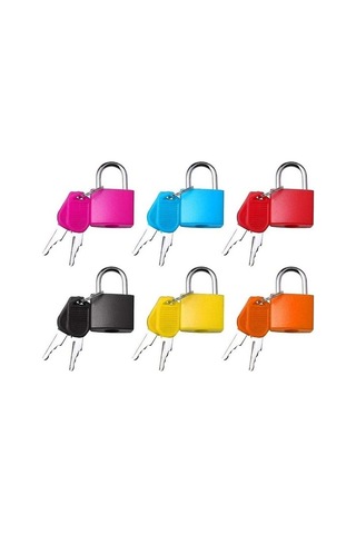Linze 6 Anahtar Mini Asma Kilit Bagaj Kilidi İmmobilizer Renkli 60003706