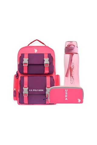 U.s. Polo Assn. Sırt Çantası Ve U.s. Polo Assn. Kalem Çantası + Suluk & Matara Pembe