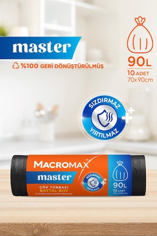 Macromax Master Çöp Torbası Battal Boy 10'lu X 4 Adet