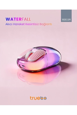 Truebo Waterfall Wireless RGB Gökkuşağı Efektli Mouse