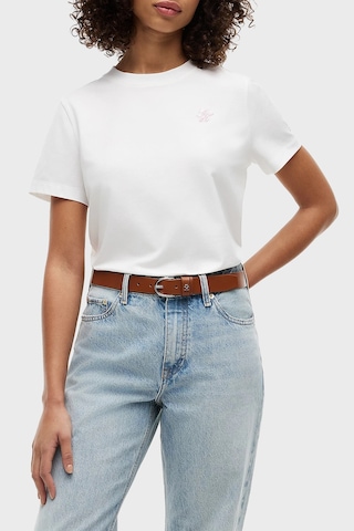 Tommy Hilfiger Logolu Regular Fit Bisiklet Yaka T Shirt Kadın T Shirt Ww0ww49941 Ybl Beyaz