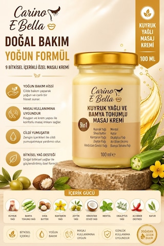 Kuyruk Yağlı Ve Bamya Tohumlu Masaj Kremi 100 Ml