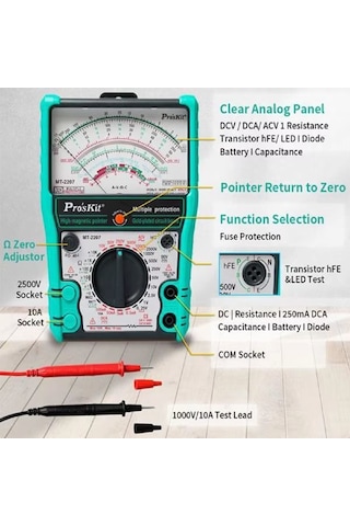 Proskit Mt-2207 Korumalı Analog Multimetre Ölçü Aleti