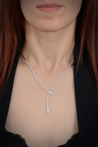 Kadın Gümüş Set - Elika Zirconia Taşlı Su Yolu Set • Işıklı Kutuda • Düğün • Nişan • Gelin Seti