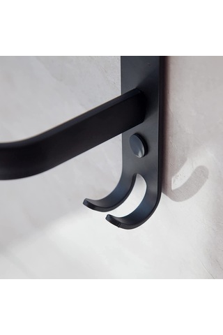 Folinda Banyo Duvarlı Kuruștırıcı - Alüminyum, Su Geçirmez, 10kg Yük Taşıma, 40cm Çift Çubuk, Rustsuz, Montajsız Siyah