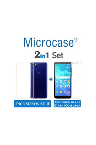 Microcase Huawei Y5 Prime 2018 Ince 0.2 Mm Silikon Kilif+Cam 273065313 - Seçenek / Cam Koruma-Cam Istiyorum